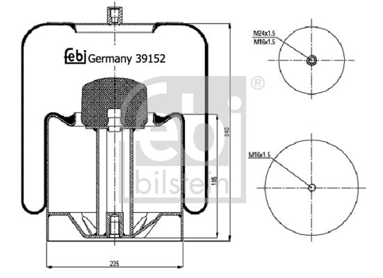 FEBI BILSTEIN dėklas, pneumatinė pakaba 39152